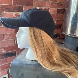 Black baseball cap wig with 100% human hair